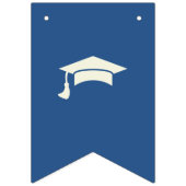 Bannière À Fanions Graduation Personnalisable Simple Beige Et Bleu (Premier drapeau)