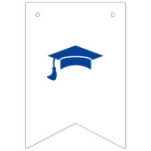 Bannière À Fanions Graduation Personnalisable Simple Bleu Et Blanc (Premier drapeau)