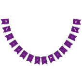 Bannière À Fanions Graduation Personnalisable Simple, Violet Et Blanc (Tout)