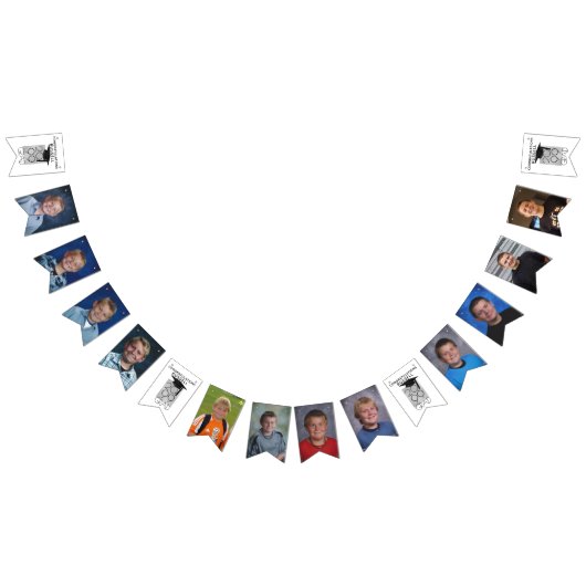 Bannière À Fanions Graduation Photo Collage CLASSE D'Argent noir (Tout)