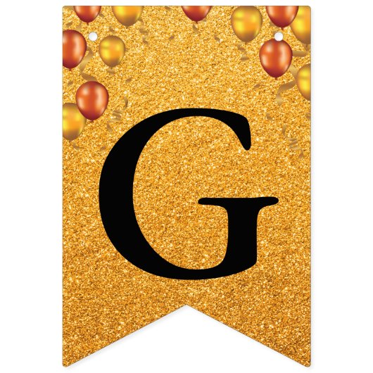 Bannière À Fanions Grand Ouverture Faux Gold Parties scintillant Ball (Deuxième drapeau)