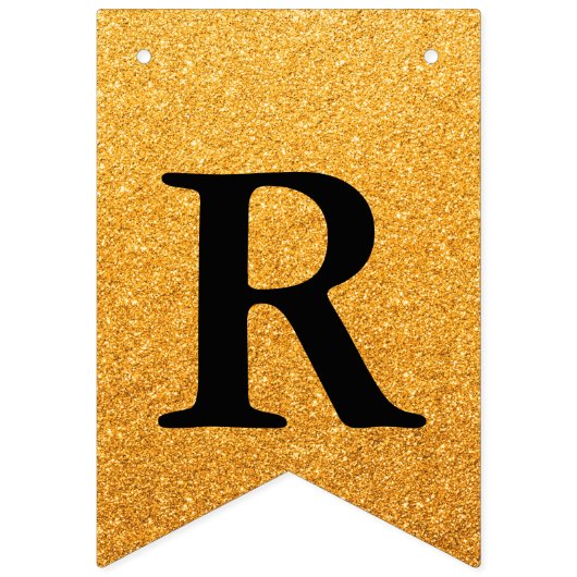 Bannière À Fanions Grande ouverture Faux Gold Parties scintillant (Troisième drapeau)