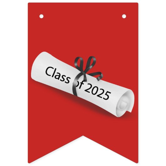 Bannière À Fanions GRATS Diplôme blanc 2025 (Premier drapeau)