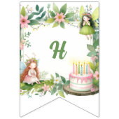 Bannière À Fanions Green Pastel Fairy Premier anniversaire - (Deuxième drapeau)