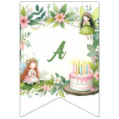 Bannière À Fanions Green Pastel Fairy Premier anniversaire - (Troisième drapeau)