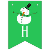 Bannière À Fanions Green Snowman, Joyeuses Fêtes (Deuxième drapeau)