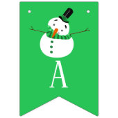 Bannière À Fanions Green Snowman, Joyeuses Fêtes (Troisième drapeau)