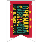 Bannière À Fanions Grenade 2024 50e indépendance GRENADIENNE (Premier drapeau)