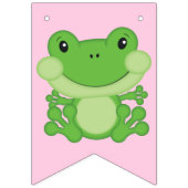 Bannière À Fanions Grenouille Anniversaire Pink (Premier drapeau)