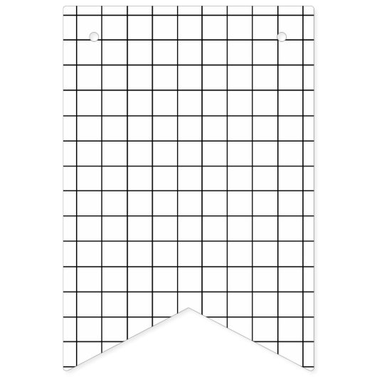 Bannière À Fanions Grille minimaliste noir et blanc (Premier drapeau)
