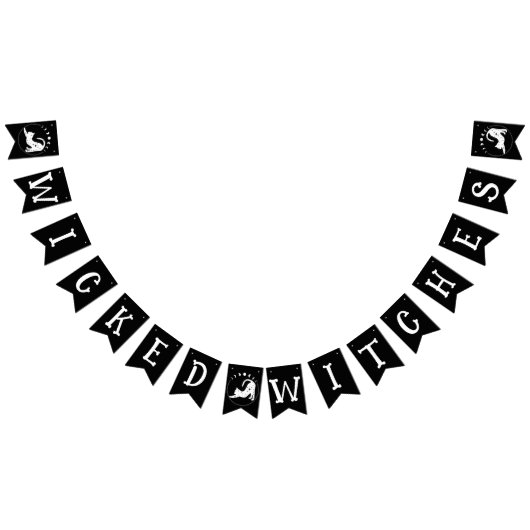 Bannière À Fanions Halloween de chats célestes de sorcières (Tout)