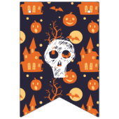 Bannière À Fanions Halloween Éffrayant House Bats Arbres Citrouille F (Premier drapeau)