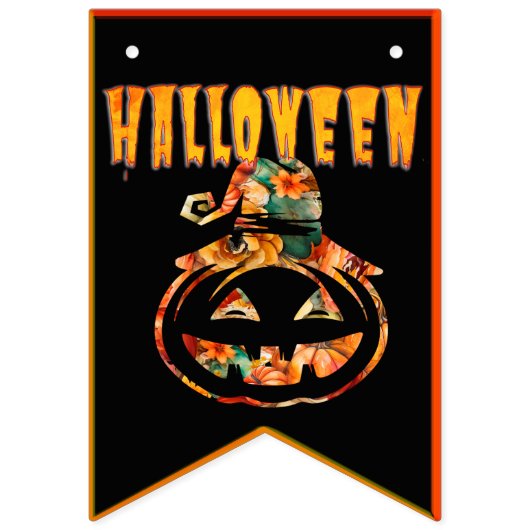 Bannière À Fanions Halloween flags hanging for october night party (Premier drapeau)