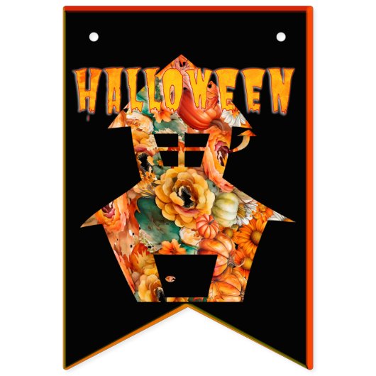 Bannière À Fanions Halloween flags hanging for october night party (Troisième drapeau)