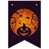 Bannière À Fanions Halloween Jack-o'-lantern citrouille visage et ara (Deuxième drapeau)