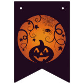 Bannière À Fanions Halloween Jack-o'-lantern citrouille visage et ara (Premier drapeau)