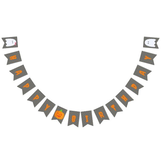 Bannière À Fanions Halloween Joyeux anniversaire (Tout)