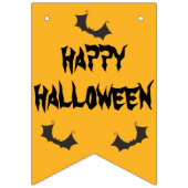 Bannière À Fanions Halloween Party Vert violet jaune sorcière noire (Deuxième drapeau)