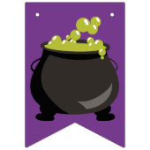 Bannière À Fanions Halloween Party Vert violet jaune sorcière noire (Premier drapeau)