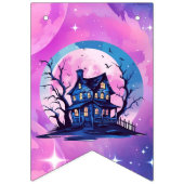 Bannière À Fanions Halloween rose mignon magique chatte ensorcelé (Premier drapeau)