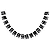 Bannière À Fanions Halloween Squelette Noir et Blanc Anniversaire (Tout)