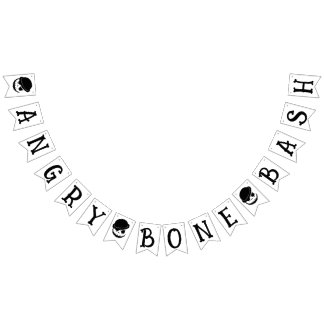 Bannière À Fanions Halloween squelettique en colère bash