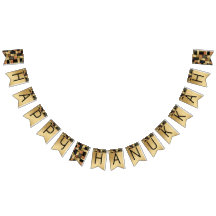 Hanoukka Swallowtail Banner Gold Carreaux
