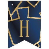 Bannière À Fanions Hanoukka Swallowtail Banner Navy Gold Dreidels (Deuxième drapeau)