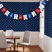 Bannière À Fanions Happy 4th Of July Red White Blue Celebration