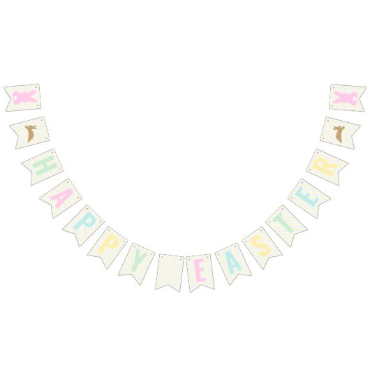 Bannière À Fanions Happy Bunny Pastel Sticker de Pâques (Tout)