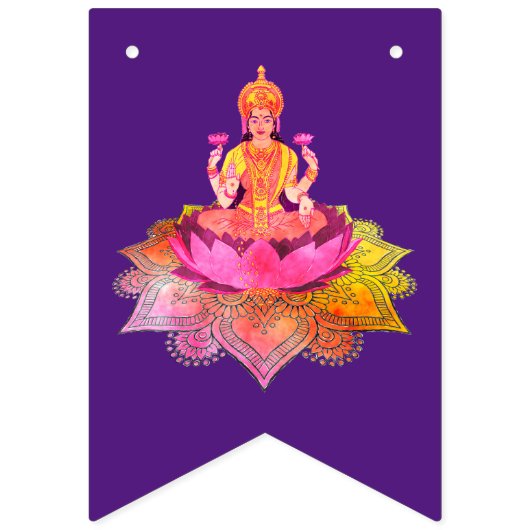 Bannière À Fanions Happy Diwali - Deepalavi Lakshmi Goddess 4 (Deuxième drapeau)