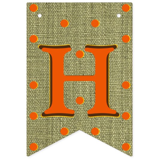 Bannière À Fanions Happy Fall Y'All Burlap Orange Yellow Dots (Premier drapeau)