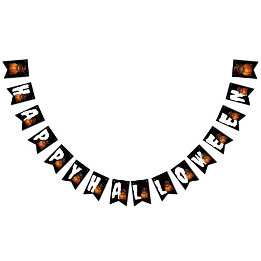 BANNIÈRE À FANIONS HAPPY HALLOWEEN FUNNY CHAT CITROUILLE (Tout)