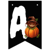 BANNIÈRE À FANIONS HAPPY HALLOWEEN FUNNY CHAT CITROUILLE (Troisième drapeau)