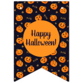 Bannière À Fanions Happy Halloween Funny mignon Motif Citrouille oran (Premier drapeau)