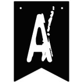 Bannière À Fanions Happy Halloween noir et blanc fantôme (Deuxième drapeau)