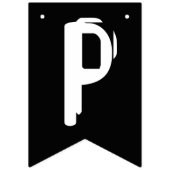 Bannière À Fanions Happy Halloween noir et blanc fantôme (Troisième drapeau)