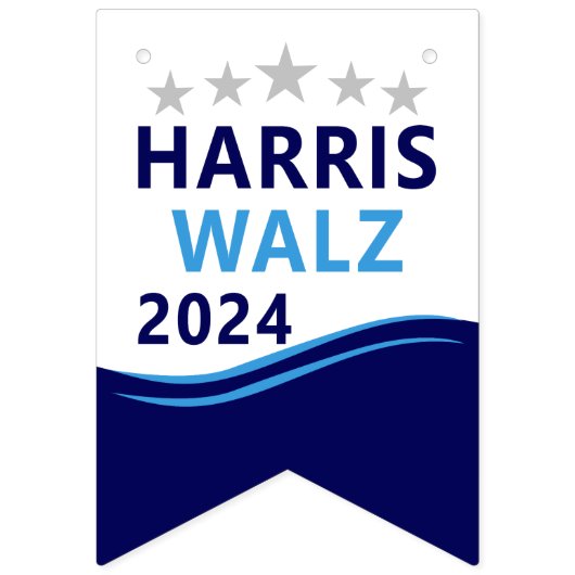 Bannière À Fanions Harris Walz 2024 pour le président Blue Wave (Deuxième drapeau)