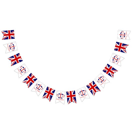 Bannière À Fanions Harry & Meghan Crown & Union Jack Mariage royal (Tout)