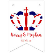 Bannière À Fanions Harry & Meghan Crown & Union Jack Mariage royal (Deuxième drapeau)