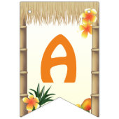 Bannière À Fanions Hawaiian Luau Tiki Hut Tropical Birthday Party (Troisième drapeau)