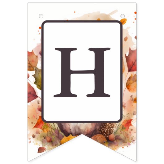 Bannière À Fanions Hérisson aquarelle - Anniversaire (Deuxième drapeau)