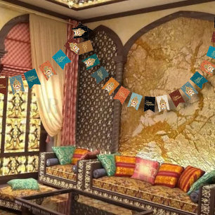 Bannière À Fanions heureux Ramadan
