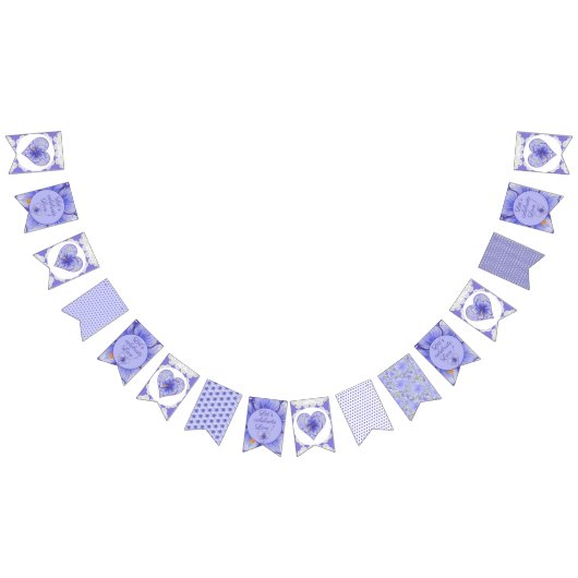 Bannière À Fanions Hibiscus & dentelle BLEU (Tout)