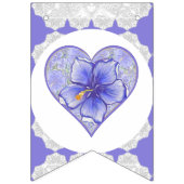 Bannière À Fanions Hibiscus & dentelle BLEU (Premier drapeau)