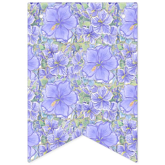 Bannière À Fanions Hibiscus & dentelle BLEU (Deuxième drapeau)
