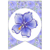 Bannière À Fanions Hibiscus & dentelle BLEU (Premier drapeau)