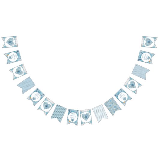 Bannière À Fanions Hibiscus & dentelle TURQUOISE (Tout)