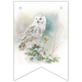 Bannière À Fanions Hivernal Chouette aquarelle Vibes - Anniversaire (Premier drapeau)