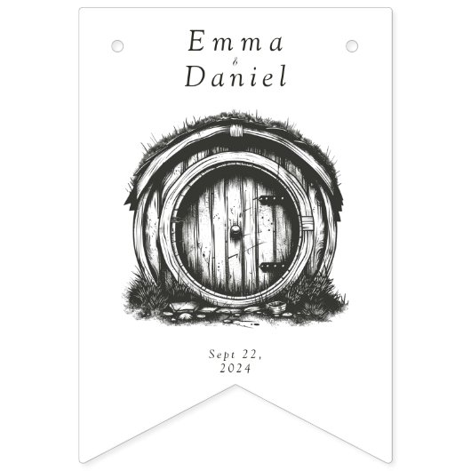 Bannière À Fanions Hobbiton Haven Mariage (Premier drapeau)